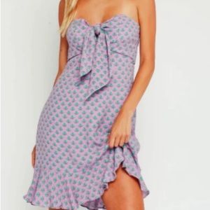 Olivaceous Cacti Strapless Ruffled hem
Purple Mermaid Mini Dress, Size S
